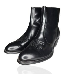 Vintage Hanover 9.5 EEE/E Ankle Boot Black 3688 Leather Zip Extra Wide Shoes USA